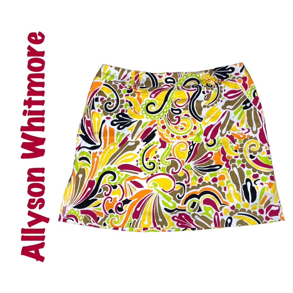 Allyson‎ Whitmore Paisley Floral Golf Skort size 14 Colorful skirt